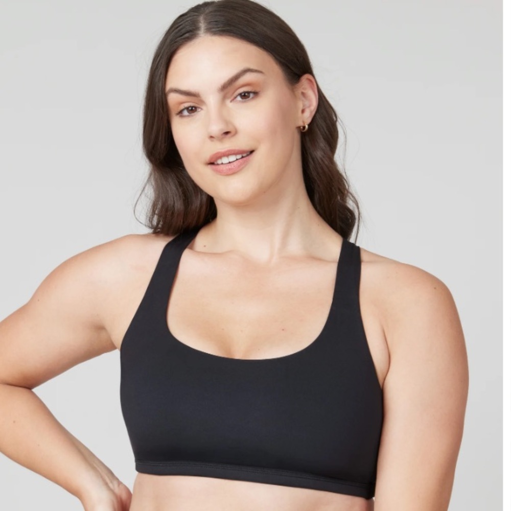 NWT SPANX Low Impact Sports Bra, Black, Size: XL, #50178R from Nordstrom